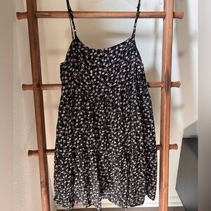 Black Floral Mini Dress